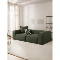 AMOBLART - SECCIONAL DUBBY VERDE MILITAR +2 COJINES REGALO