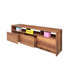 TEMEL - Aparador Bosfo 180 cm Color Caramelo con 3 Cajones y Repisas para Sala