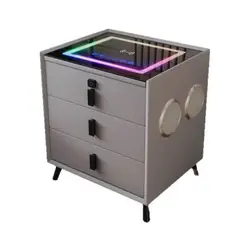GENERICO - Velador Inteligente Multifuncional Con Cargador Inalámbrico Bluetooth Luz LED USB Cajones