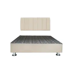 MUEBLES MACRUMO - Cama tapizada Aurea + almohada - 2Plz - Color Beige claro