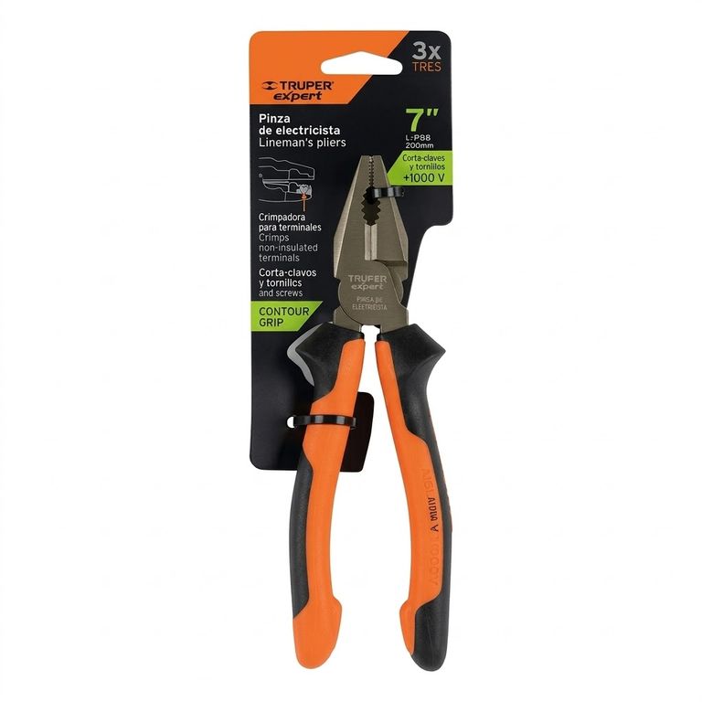 Alicate Universal Profesiona 7 18cm Para Electricista GRIP TRUPER