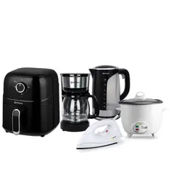 IMACO - Penta-combo Freidora + Cafetera + Hervidor + Olla + Plancha Imaco