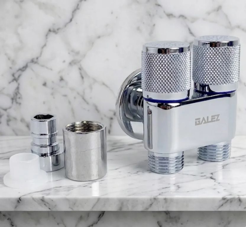 Válvula Desviadora Doble Acero Inoxidable Cromado para Bidet