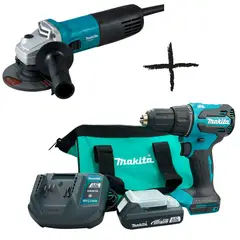MAKITA - TALADRO PERCUTOR 18V BL-XPT + AMOLADORA 720WATTS MAKITA MT  DHP490-M9507