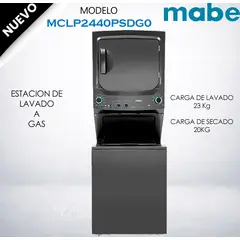 MABE - Centro de Lavado UltraCapacity a Gas 24 Kg Diamond Gray - MCLP2440PSDG0