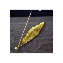 GENERICO - Porta Incienso Estilo Hoja Japonesa - Dorada