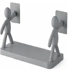 GENERICO - Estante Repisa Flotante Organizador de Pared Humanoide Plomo  pack 3 unidades