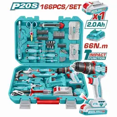 Total Tools - Taladro Percutor Con Juego De Herramientas 166pcs Total - THKTHP41667