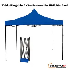 GENERICO - Toldo Plegable  2x2 Protección UPF 50+ Azul
