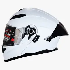 GENERICO - CASCO ABATIBLE HOKEN FF-916 BLANCO BRILLO CON visor transparente ¨ORIGINAL®¨