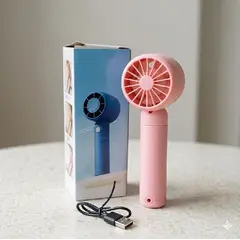 GENERICO - Ventilador de mano portátil recargable con 2 velocidades  Rosado