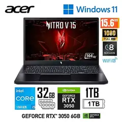 ACER - LAPTOP ACER NITRO V15 I5 13420H 32GB 1TB SSD RTX3050 6GB 144HZ IPS FHD