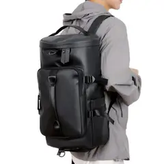 GENERICO - Mochila de Cuero PU Impermeable Duffle Gran Capacidad y Estilo Moderno