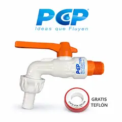 GENERICO - Grifo Caño Jardín y Lavandería PVC Pesado Blanco Teflon PCP