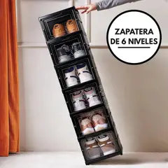 GENERICO - Zapatera Plegable 6 Niveles Organizador de Zapatos con Puerta Acrílica