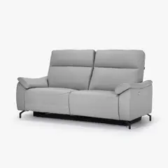 TUGO - Sofa Dover 2 Cuerpos Reclinable/Eléctrico Cuero+Pvc Gris