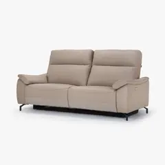 TUGO - Sofa Dover 3 Cuerpos Reclinable/Eléctrico Cuero+Pvc Taupe