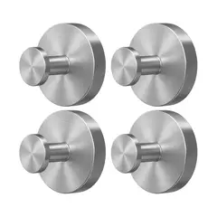 GENERICO - Pack x4 Ganchos de acero inoxidable, aptos para baños, dormitorios y salas de estar.