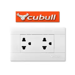 CUBULL - CAJA DE 5 TOMACORRIENTE UNIVERSAL DOBLE EMPOTRABLE BLANCO