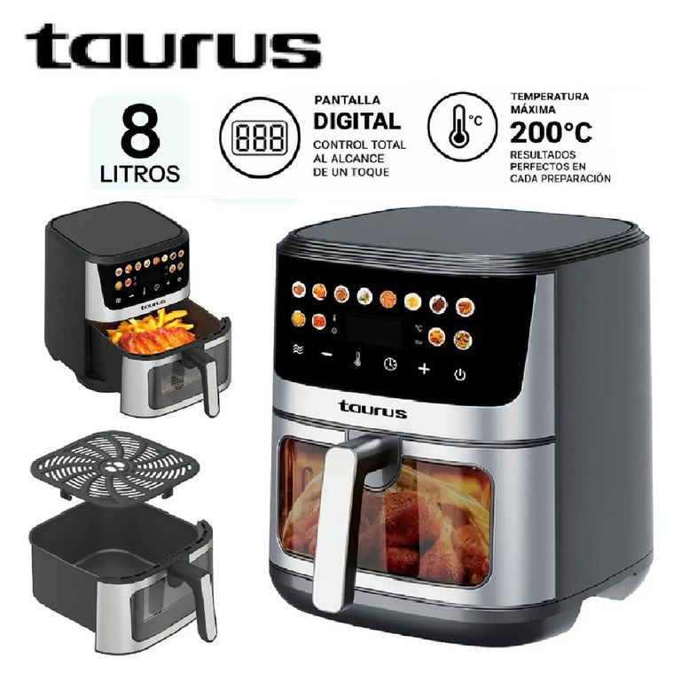 Nueva Freidora de Aire Taurus Aero Crispy 8 Litros Digital -Negro