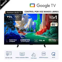 TCL - Televisor TCL QLED Premium 85" UHD 4K Smart TV 85A400 144Hz Google Tv