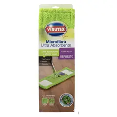 VIRUTEX - MOPA MICROFIBRA PLANA 45CM REPUESTO CREATIVA VIRUTEX VERDE