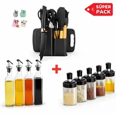 INSPIRA MARKET - PACK Utensilios + Set x5 Condimenteros + Set Aceiteros
