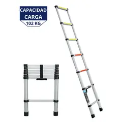 TRUPER - Escalera Telescopica 7 Peldaños Plegable 102kg 101903 Color Plateado