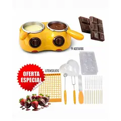 GENERICO - Olla Derretidor de Chocolate Eléctrico Fondue Eléctrico para Postres Fresas y Dulces
