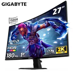 GIGABYTE - Monitor Gigabyte GS27QCA 27 QHD Curved 2K 2560x1440, 180Hz, 1ms, FreeSync, HDR Ready