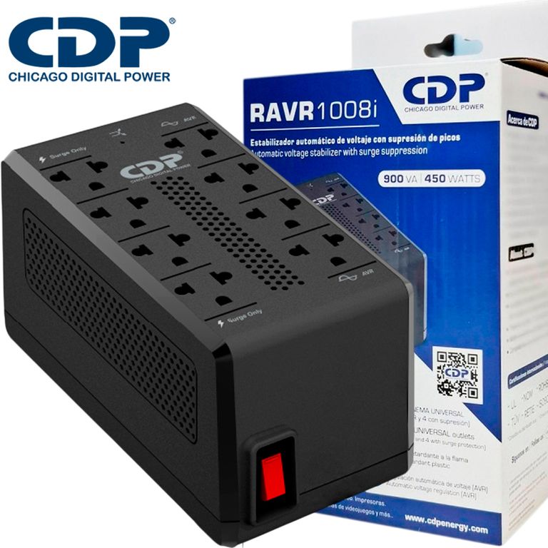 Estabilizador de Voltaje CDP RAVR1008I 900VA / 450W 8 Tomas