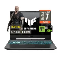 ASUS - Laptop Asus Tuf Gaming A15 AMD Ryzen 7 7445HS 16GB RAM 512GB SSD 4GB RTX 3050 15.6 FHD IPS FreeDOS