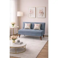 ARTSOFA - Sofá Nube Dos Cuerpos Azul Denim Antifluido + Obsequio