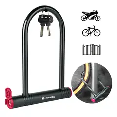 HERMEX - Candado Tipo U 14 mm Bicicleta Moto Cadena HERMEX-49620