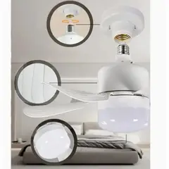 GENERICO - Lámpara Ventilador De Techo Multifunción Foco 6 Aspas Control