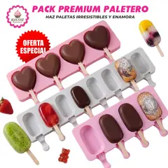 GENERICO - Pack Premium Paletero de 3 Moldes de Silicona para Repostería