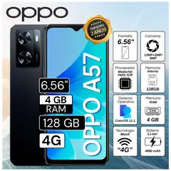 OPPO - Celular Oppo A57 6.56"  Pulg. 4GB RAM 128GB ColorOS 12.1 - Negro