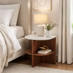 TU MESITA - Mesa Lateral Jefferson CarameloBlanco