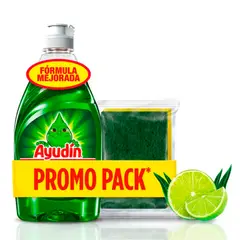 AYUDIN - Lavavajillas Líquido Ayudín Limón y Sábila 280ml + Esponja