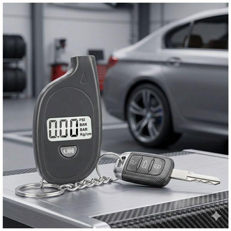 Medidor de Presión Digital Para Llantas 3-150 PSI Tipo Llavero