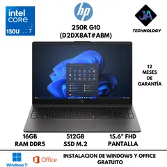 HP - LAPTOP HP 250R G10 CORE 7 150U 16GB RAM DDR5 512GB SSD 15.6" FHD FREEDOS