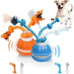 IMPORTADO MC - Pack 2 unds. Juguete Interactivo para Perros con Soga Recargable 3 modos LED