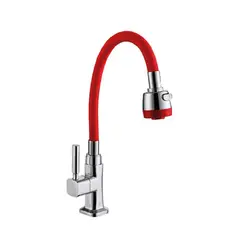 GENERICO - LLAVE DE COCINA MUEBLE PICO FLEXIBLE ROJO GF1205-05