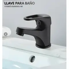 GENERICO - LLAVE PARA LAVATORIO MONOCOMANDO BAJO NEGRO