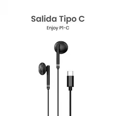 MOVISUN - Audífonos MOVISUN Enjoy P1 – Cable Tipo C, Micrófono, Control de Volumen y Reproducción, Diseño Metálico, 1.20 m