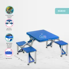 GENERICO - Mesa Maletín Plegable «PICNIC» Blue
