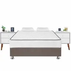 FORLI - Cama Igneo Marrón Queen + 02 Veladores