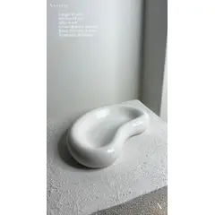 GENERICO - Contenedor o bandeja de estilo nordico a base de concreto blanco para accesorios y joyas