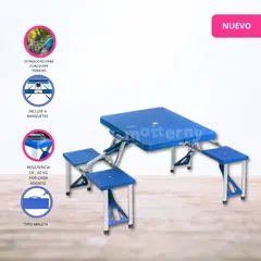 GENERICO - Mesa Maletín Plegable «PICNIC» Blue