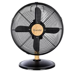 Kendal - Ventilador de Mesa 12 Pulgadas Metal Madera Negro Potencia 45W